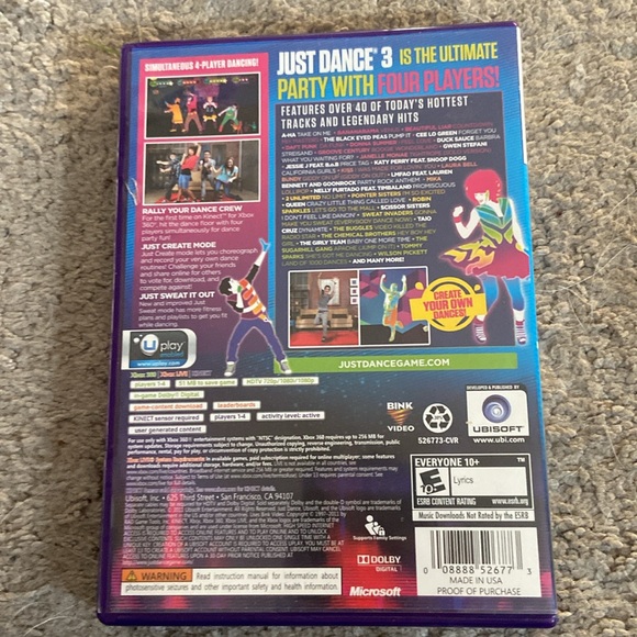 4 XBOX 360 Games: Kinect Dance Central 1,2 & 3 Just Dance 3 - Picture 7 of 16